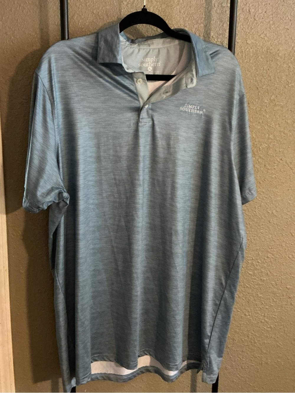 Simply Southern Heathered Sky Blue Men's Polo